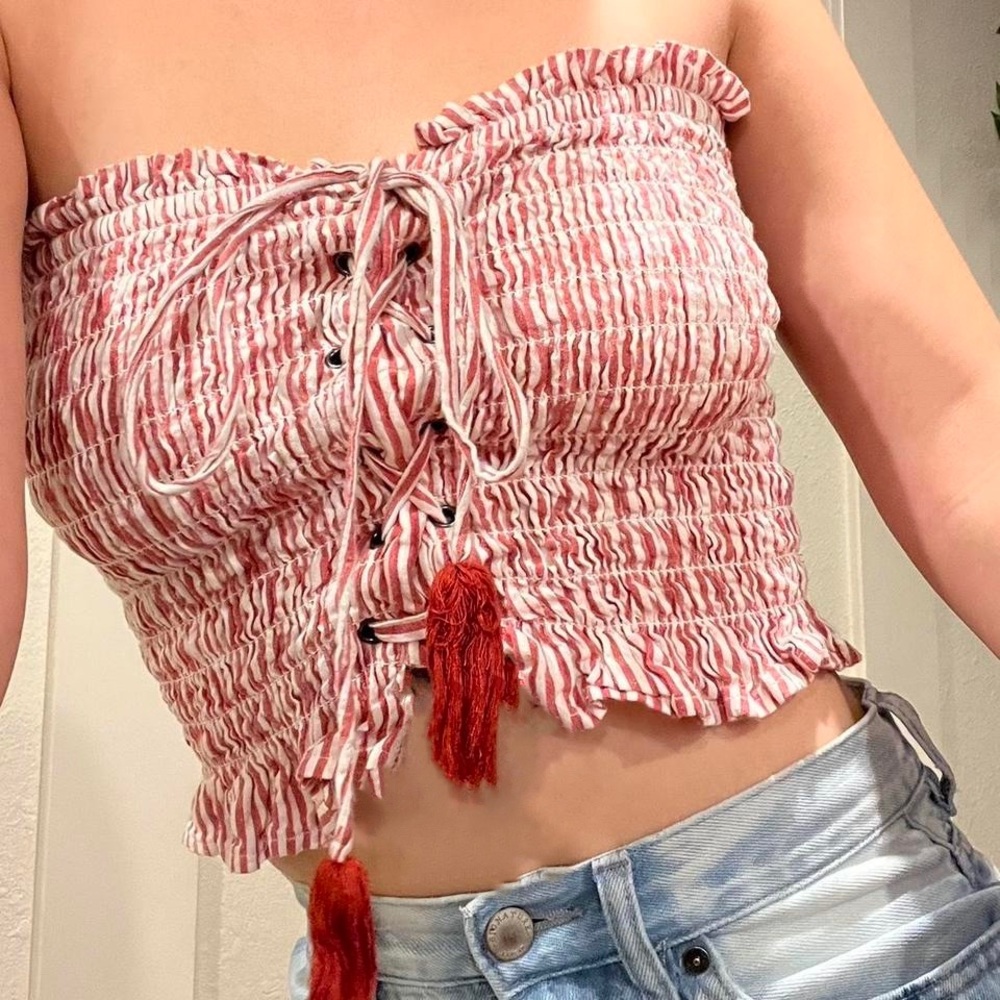 American eagle strapless corset top